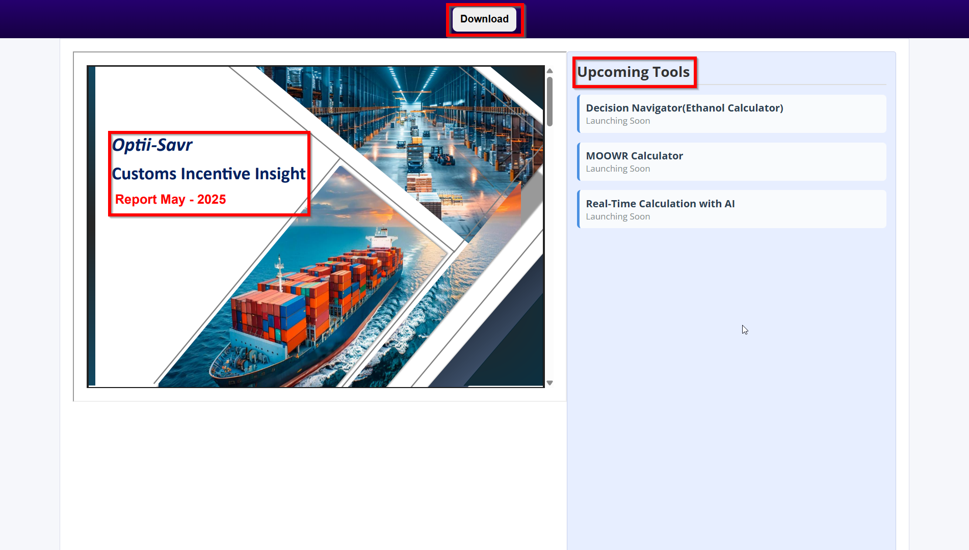 Calculation Report Output Screenshot